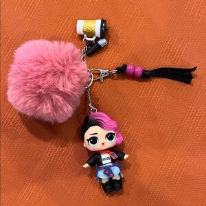 Pink and Black Kids LOL Surprise Keychain Accessory